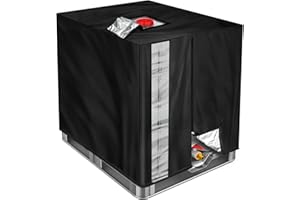 Sexyhot IBC Tank Coverwith pvc Window, 1000L IBC Container Cover, Tarpaulin for Water Tank, 420D Oxford Fabric Protective Cover, Rain/Snow/UV Protection (120 * 100 * 116cm) Black