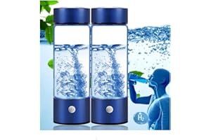 JOYYKO 420ML Hydrogen Water Bottle,Portable Hydrogen Water Lonizer Machine,Hydrogen Rich Water Cup PEM Technology,Portable USB Rechargeable Water Glass Health Cup for Home Travel+Gift Box (Blue 2PC)