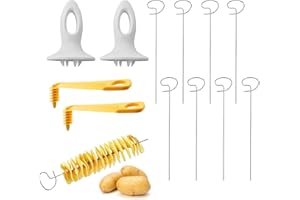 MisFun 12 Pièces Coupe Spirale Pomme de Terre, Trancheuse de Pommes de Terre Spirale Coupe Légumes Spirale Trancheuse de Pommes de Terre Torsadée pour Pommes de Terre, Radis, Tomates