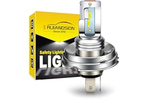Ruiandsion Ampoule de phare LED P45T H5 R2 - Blanc DC 10-30 V - Super lumineuse CSP 4SMD - Chipsets LED pour phare avant de voiture et moto