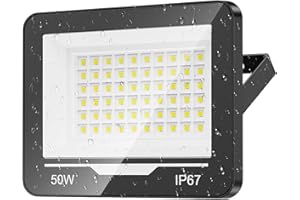 TOPAUBUB LED Strahler Außen Hofbeleuchtung 50W 1 Stücke - 5000LM Superhell LED Scheinwerfer 230V Fluter Außen 6500K Kaltweiß IP67 Wasserdicht Flutlichtstrahler für Garten, Sportplatz