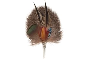 HUT BREITER Breiter Véritable Plume de Chapeau Plumes de Canard, Faisan, Geai, Fourrure de Cerf – Fait Main – Accessoire pour Chapeau Traditionnel Costume – avec Douille – 12 x 7 cm