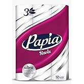 Papia 3 Katlı Ultra Emici & Dayanıklı 12'li Kağıt Havlu (1 x 12 Rulo)