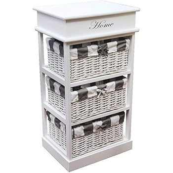 Amazon.de: nxtbuy Schubladenschrank aus Holz in Weiß - Schränkchen