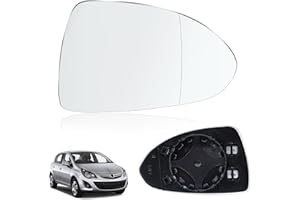 ROSEDREAMER Spiegelglas Ersatz für Opel Corsa D 07.2006-08.2014 Corsa E 09.2014-06.2019 Außenspiegel Glas Beifahrerseite Beheizbar Ersatzspiegelglas Außenspiegel Asphärisch Auto Spiegelglas Rechts