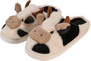 sharllen ko tofflor kvinnor män plysch fluffiga djur tofflor vinter varma tofflor gosa roliga halkfria hustofflor