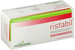 CRISTALFARMA Integratore Alimentare Per L'Affaticamento Fisico E Mentale Ristabil 10 Flaconcini 10 Ml