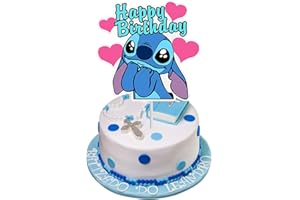 ZAZOOT Stitch Cake Decoration, Stitch Party Cake Decoration, Stitch Kuchen Dekoration, Stitch Cupcake Toppers, Muffin Kuchen Deko, Stitch Cake Topper, Cupcake Topper, für Kinder Kuchendekoration