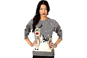 STAR FASHION Women/Ladies Men Unisex Christmas Jumper Knitted Xmas Sweater for UK Size 8-26