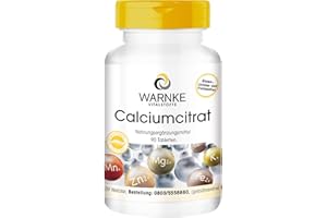 Citrate de calcium - avec 900mg de Calcium par dose journalière - 90 comprimés | Warnke Vitalstoffe - Qualité des pharmacies allemandes
