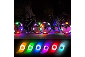 Teguangmei 6Pcs Bicycle Hot Wheel Spoke Lights, Multi-Colors Flashing LED Neon Lights Bike Cycling Tire Spoke Safety Warning Lights Waterproof