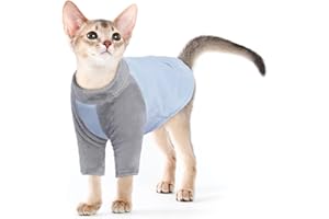 PUMYPOREITY Sphynx Cat Clothes, Fleece Coat Soft Cat Clothes Thick Winter Warm Outfit Keep Warm in Cold Days(Blue, M)