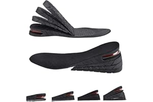 RMENOOR Plantillas para Aumentar Altura de 4 Capas Ajustables Plantillas Altura Hombre de 3 a 7,5 cm con Cojín de Aire Cómodas Plantilla de Aumento de Altura Almohadilla para Zapatos Altos (Unisex)
