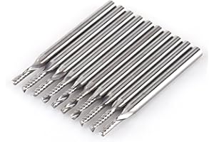 ASIXXSIX 10 Piezas Fresa,Asixx, Herramienta de Corte, Fresa de Extremo, Para Cortar Acrílico, PVC, MDF, Tablero de Densidad, Madera