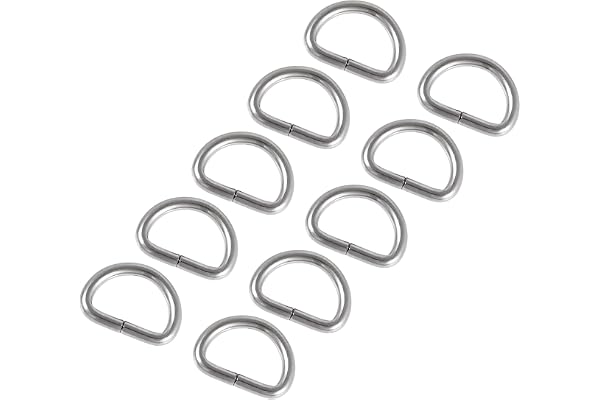 QUARKZMAN 10mm D cirkel x 50 st halvrund osvetsad för nyckel och förkläde, [Silver Ton], Silver Tone, 10 x 6.5x 2