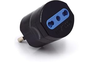 WELLY ENJOY IT Welly EnjoyIT WY13023 - Adaptateur noir, 1 prise italienne 10/ 16A, fiche Schuko 16A, compacte