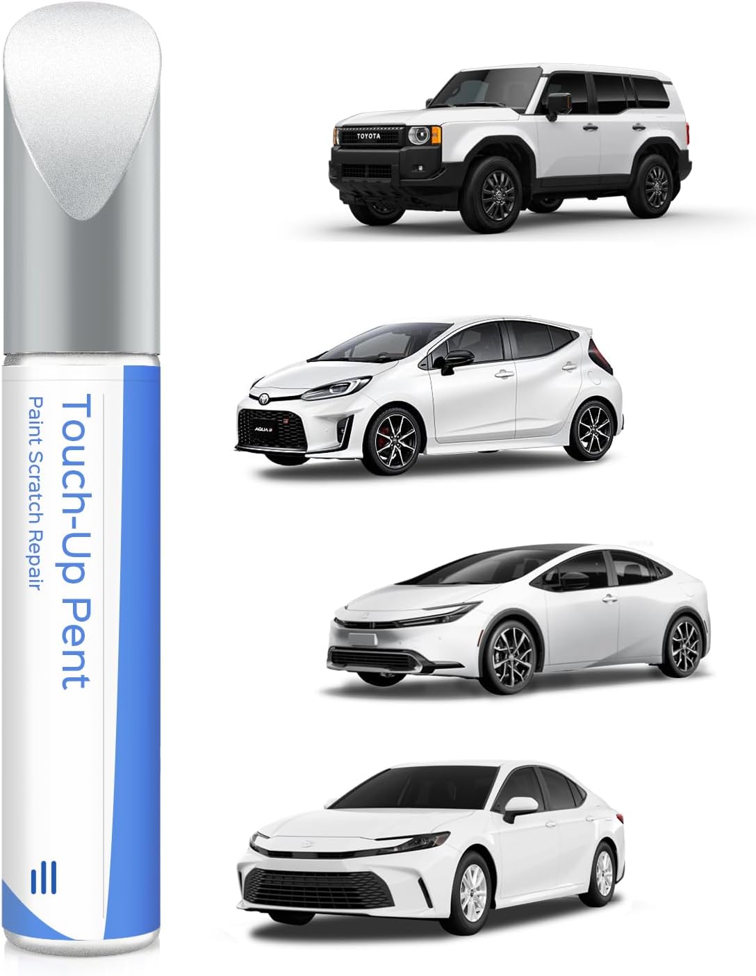 PARTS4EV 040 Super White/Ice Cap - Rotulador de retoque para Toyota – Coincidencia exacta para chips y arañazos