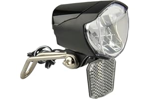 ‎FISCHER FISCHER Fahrrad Dynamo LED-Scheinwerfer 70 LUX | Fahrradlampe mit Standlichtfunktion | LED-Fahrradlicht mit Dämmerungsautomatik
