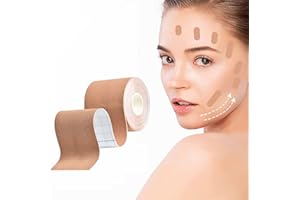 TUKNON Face Lift Tape,Parches Antiarrugas Faciales,Parches Faciales Antiarrugas,Parches Antiarrugas,Cinta de Levantamiento Facial,Wrinkle Patches,2.5cm*5m Face Tape Lift Adhesivo Facial,Beige