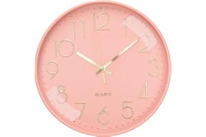 October Elf Orologio da parete da 30,5 cm, silenzioso senza ticchettio, orologio rotondo moderno decorativo, grande orologio con numeri arabi per camere da letto, ufficio, cucina, palestra, soggiorno,