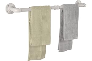 LINKPIPES Rohr Handtuch Bar Wand befestigte industrielle Handtuch Rack Halter Rustikale Heavy Duty Badezimmer Hardware (24 inch, Weiß)