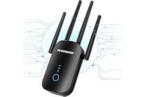 ‎WONLINK WONLINK WLAN Verstärker, 1200Mbit/s Internet Verstärker Dualband WLAN Repeater mit 4*Antennas, Ethernet-Anschlussvon, WLAN Booster von Repeater/AP/Router Modus, Simple Einrichtung, EU Plug, Schwarz