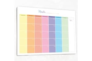 THE CLASSY PLANNER Monthly Planner Pad with 50 Tear Off Pages Notes Section, Undated Desk Calendar Personal Organiser, for Work, School, Meal, and Fitness Planning (colourful)