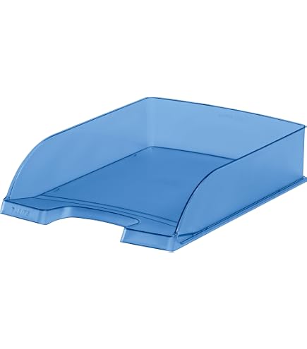 Corbeille à Courrier Leitz A4 Slim Rouge - Rangement Bureau Ergonomique Et Empilable