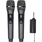 YK-MC448 &Ccedil;ift El Kablosuz Mikrofon Seti &ndash; 2.4G UHF Wireless, 50 m Menzil, Alıcılı, Sahne Sunum Karaoke Uyumlu