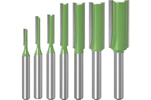 thirei 7 Piezas Fresa para Router, 6 mm Brocas Recta, Aleación, para Cortar Madera, Bricolaje