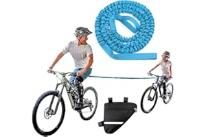 NganSuRong Bicycle Tow Rope Belt Strap Mountain Bike Parent-Child Pull Reflective Traction Portable Outdoor MTB Elastic Bicycle For Adult Kids Children (Blue)