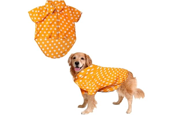 Sage Square Funky Soft Material Dog Shirt Cool/Funky Print Pet Soft Light Weight Comfortable & Breathable Dog Clothing Trendy Vest Outfit (Medium - 18 Inches, Polka Orange)