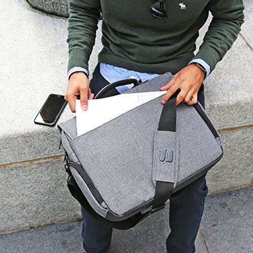 Laptoptasche, Snugg – Graue Notebooktasche – Umhängetasche für Laptops mit einer Bildschirmdiagonale von bis zu 15.6 Zoll - 5
