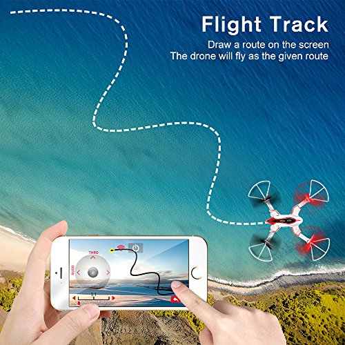 RC Drone With HD FPV Camera Remote Control Airplane DoDoeleph Syma X56W Portable Folding 2.4Ghz 6-Axis Gyro RC Quadcopter RTF Helicopter Altitude Hold UFO With Newest Hover and 3D Flips Function One key Home White