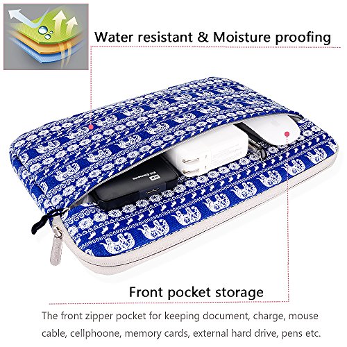 BOVKE 13-13.3 Inch Wasserdichtes-Gewebe Laptop-H¨¹lse-Tasche Notizbuch-Tragetasche F¨¹r MacBook Pro 13.3-inch Retina Display MacBook Air 13.3″ Surface Book 12.9-inch iPad Pro Acer Asus Dell HP Chromebook,Blue - 3