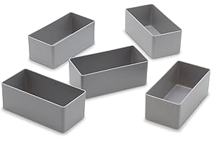 1a-TopStore 10 Stk. Einsatzkästen Einsatzboxen Schubladen-Einsatzkasten Sortierboxen, 32 Größen, 5 Farben (grau, 99x49x40 mm)