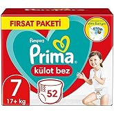 Prima K&uuml;lot Bebek Bezi, 7 Beden, 17+ kg, 52 Adet