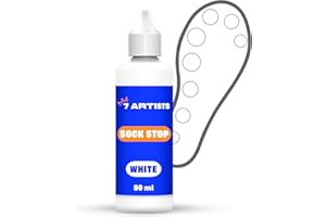 7 Artists Sock Stop Paint 80 ml – Fabric Paint White for Anti Slip Dots Socks | Sockstop Grip Paint | Sock Stop Non Slip Liquid for Dance Socks, Rubber Socks, Pet Socks, Non Slip Trainer Socks