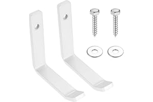 SIGULIKEJI 2 Stk Wandhaken Garagenhaken, Schwerlasthaken Garage Haken, Gerätehaken Leiterhaken, Wandhaken zum Schrauben, J Haken Universalhaken, Wandhalterung zum Aufhängen für Garage Gartenschlauch, weiß