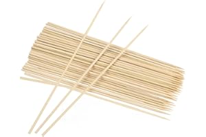 JDXUN 100 Spiedini di Legno 20cm per Barbecue, Spiedini Bambu per Frutta, BBQ Cocktail e Verdura