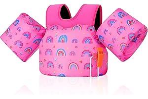 MoKo Gilet da Nuoto per Bambini, Galleggianti a Braccio per Bambini 20-50 libbre, Giubbotto Nuoto con Fischio d'Emergenza, Accessori per l'Allenamento di Nuoto per Piscina