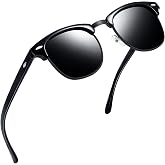 Joopin Polarized Sunglasses Men Women Half Frame Classic Square | Retro Vintage, UV400 Protection, TAC Lenses, Ideal for Driv