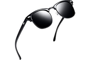 Joopin Polarizadas Gafas de Sol Hombre y Mujer Medio Marco Cuadradas Clásicas Retro Vintage Protección UV400 para Conducción Playa Pesca Golf