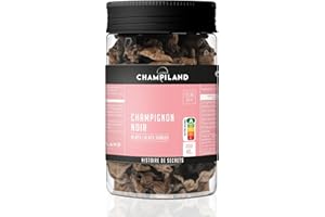 CHAMPILAND - Champignon Noir Séché - Champignons Sélectionnés - Triés à la Main dans le Sud-Ouest de la France - Saveur Exceptionnelle - Riche en Protéines et Source de Fibres - Pot de 40 g