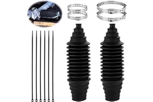 GOSKNOR 2stk Zahnstangenmanschette für Autos, Lenkmanschettensatz Silikon-Faltenbalgsatz für Innere Spurstangenmanschetten mit 4 Feststellklemmen und 6 Kabelbindern Professionelles Autozubehör