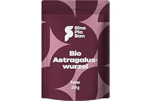 ‎SINOPLASAN GMBH Astragalus-Wurzel-Pulver (Astragalus membranaceus) Pulver, 100% naturrein ohne Zusätze | höchste Qualität | VEGAN | Meshfaktor 80 | Tragant… (250 g bio)
