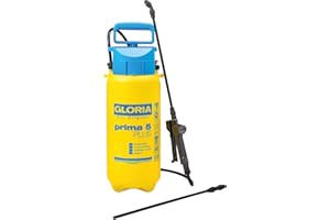 Gloria Pulvérisateur de Jardin Prima 5 Plus | Pulvérisateur à Pression 5L ésistant aux acides (EPDM) | pour vinaigre, désherbage & Entretien des Plantes