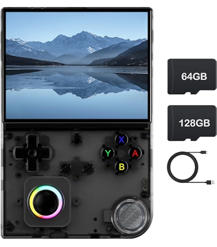 Console Portable R36 Ultra 128 Go – Écran HD 4 Pouces – 30 000 Jeux Préinstallés – Joysticks 3D – Noir