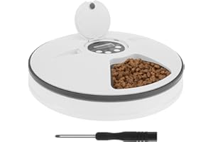 QINGLANG Automatic Cat Feeder Wet Food Cat Food Dispenser with Timer 6 Meals Auto Pet Feeder for Cats and Small Dogs Battery Powered Wireless Cats Fresh Foods Feeder for Wet Dry Foods Treats