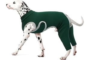 Kuoser Hundebody Nach OP für Hinterbeine Rückenoperation, XL OP-Schutzanzug für Rüde Hündin, Verstellbarer Klettverschluss, Alternative Halskrause, Grün